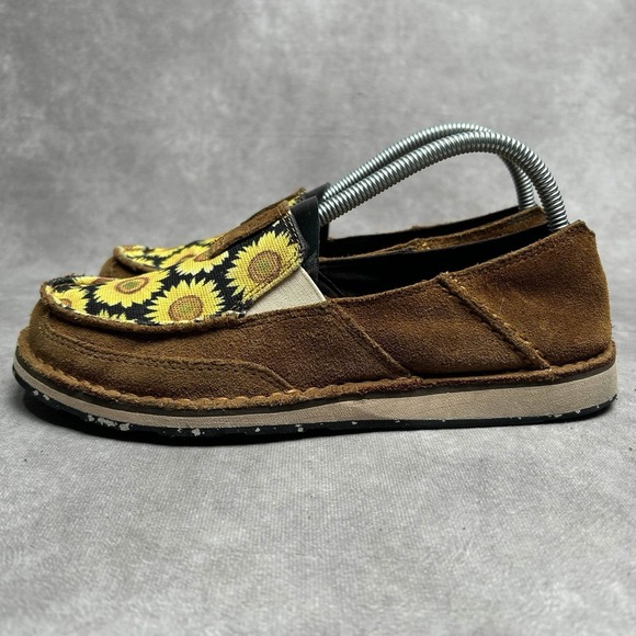 Ariat Cruiser Shoes Womens 8.5 Sunflower Brown Suede Slip On Loafers 10040356 - Picture 2 of 9